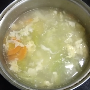 レタスと人参の卵のコンソメスープ